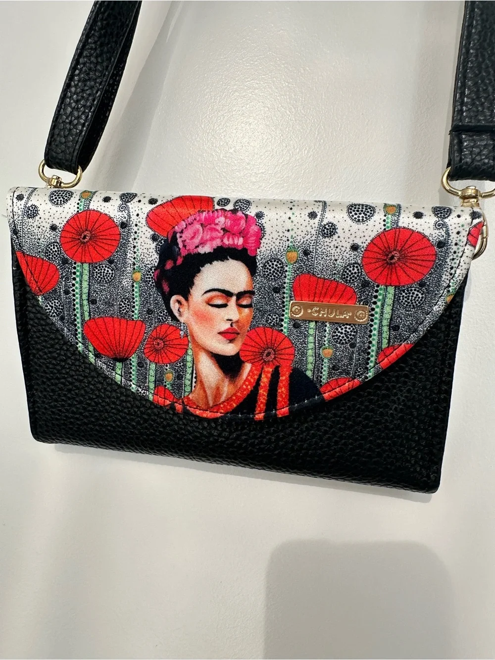 CHULA Frida Kahlo Inspired Crossbody Wallet Phone Purse NWOT Touchscreen Pocket